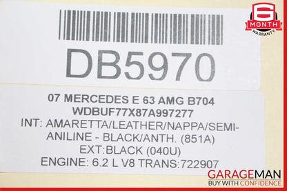 07-09 Mercedes W211 E63 AMG Front Right / Left Top Upper Seat Cushion Anthracite