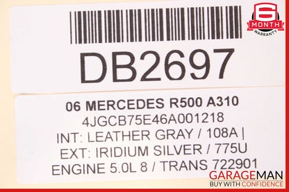 06-10 Mercedes W251 R500 ML550 Front Right Side Top Upper Seat Cushion OEM
