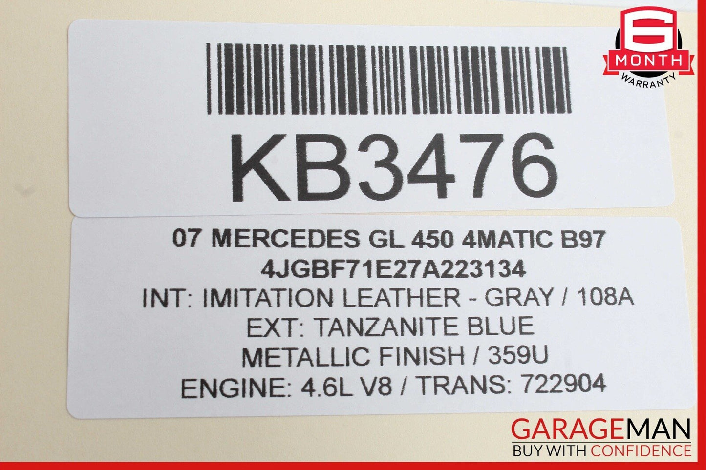 07-09 Mercedes X164 GL450 4MATIC Third Seat Row Power Folding Control Module OEM