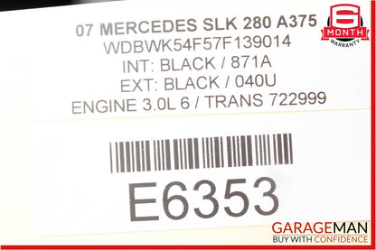 05-11 Mercedes R171 SLK280 Front Left or Right Dash AC A/C Air Vent Black OEM