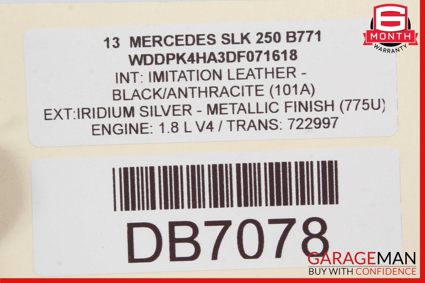 12-16 Mercedes R172 SLK200 SLK250 Front Right Interior Door Panel Assy Black