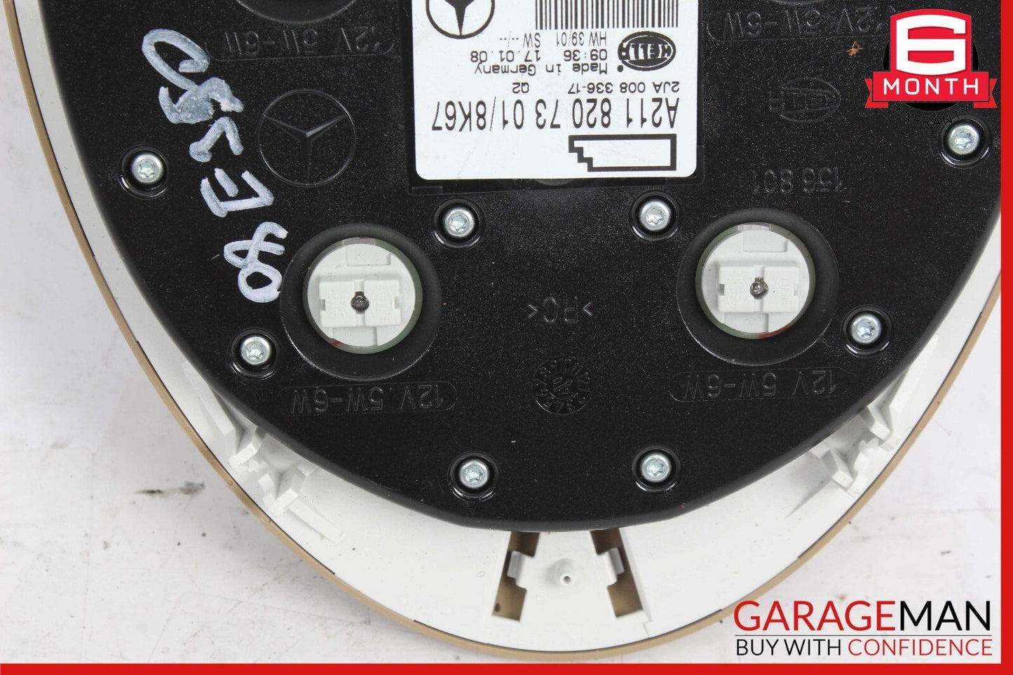 07-09 Mercedes W211 E550 E350 E63 AMG Rear Overhead Dome Light Reading Map Brown