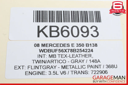 06-13 Mercedes W211 E350 S550 Front Right Engine Timing Chain Cover Plate OEM