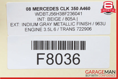 03-09 Mercedes W209 CLK350 Front Right / Left Side Seat Headrest Head Rest Beige