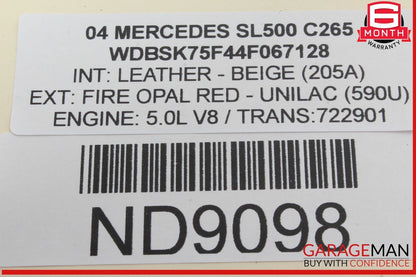 03-12 Mercedes R230 SL500 CL600 Front Left Side Door Window Regulator Motor OEM