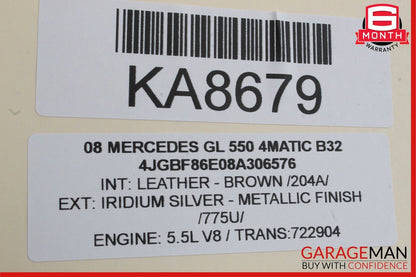 06-13 Mercedes X164 GL550 4Matic Rear Glass Windshield Wiper Motor Unit OEM