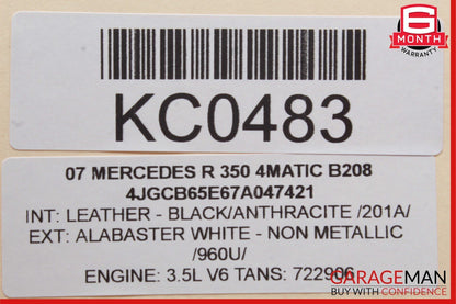 06-13 Mercedes W251 R350 R320 Left Driver Door Corner Tweeter Speaker Black OEM