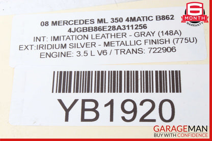 06-08 Mercedes W164 ML350 ML63 AMG Rear Right Side Tail Light Lamp OEM