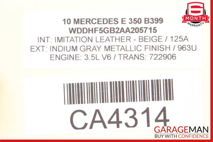 10-13 Mercedes W212 E350 E500 Rear Left Driver Side Exterior Door Handle OEM