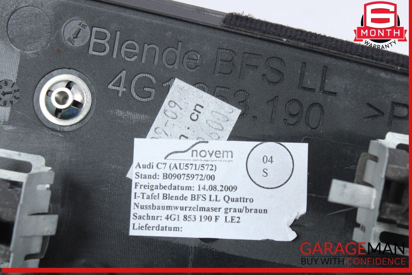 12-15 Audi A6 Front Right Passenger Side Dash Dashboard Trim Panel OEM