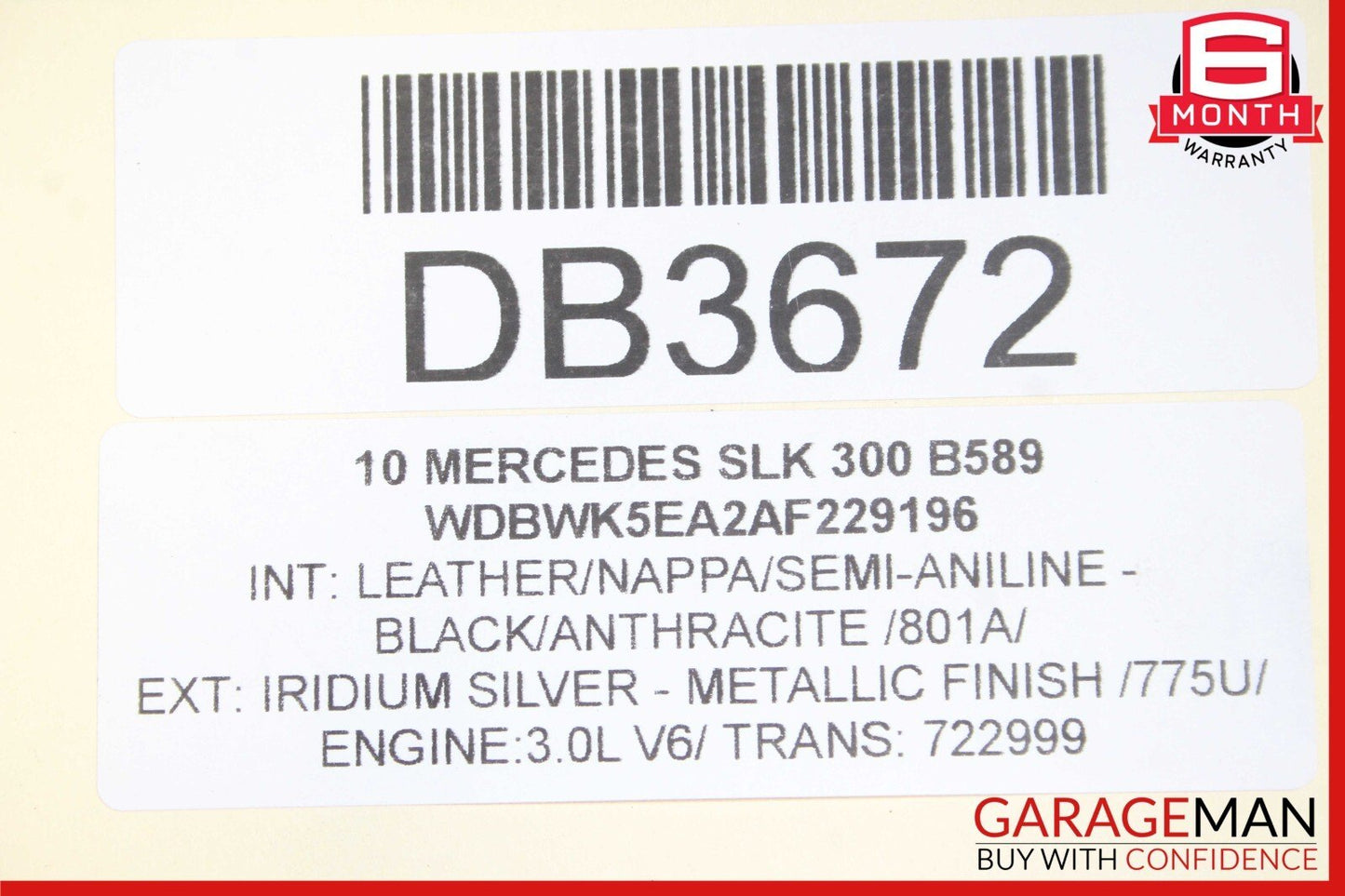 06-11 Mercedes R171 SLK300 722.9 7G Automatic Transmission Assembly 722.999 101k