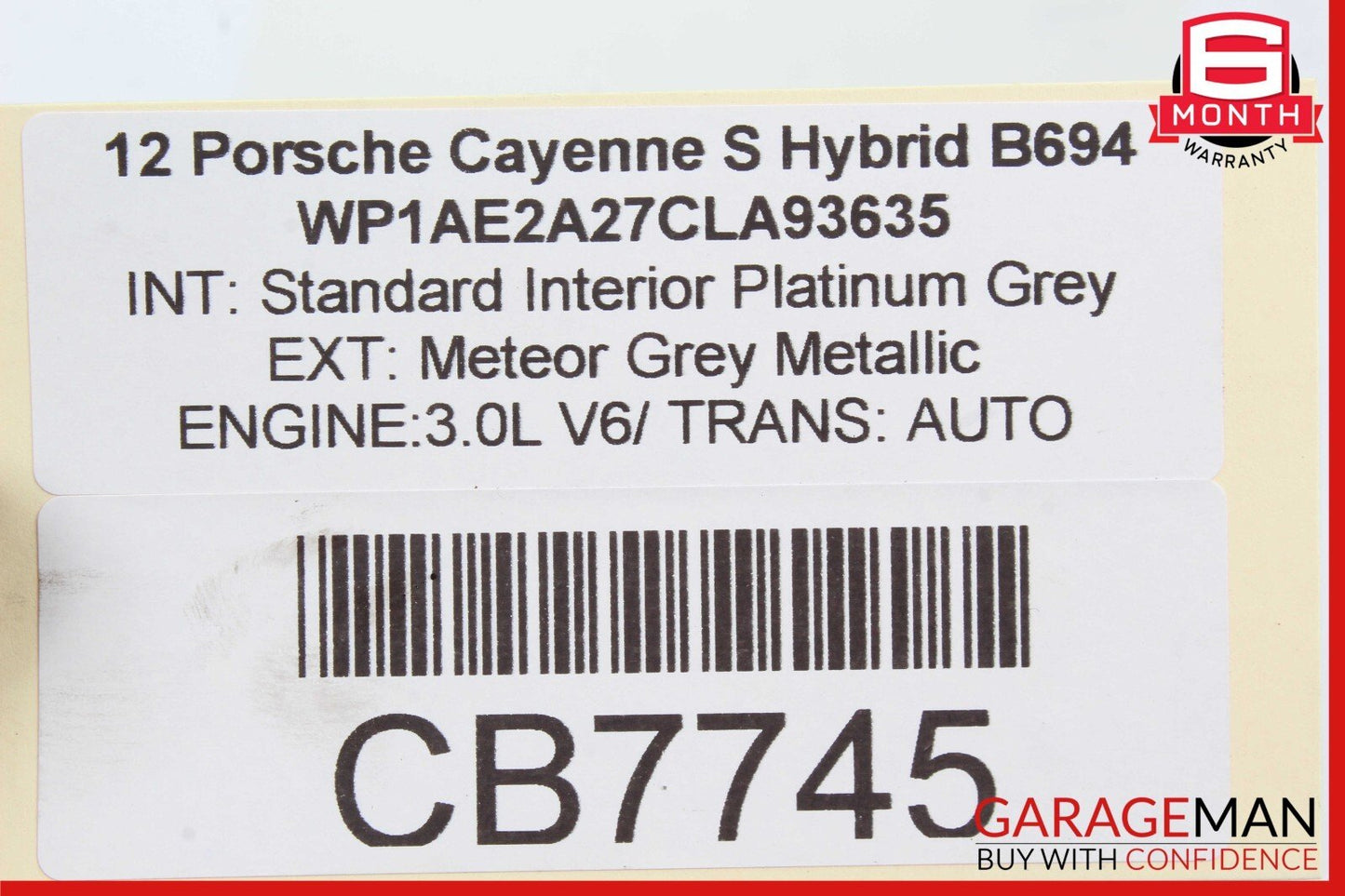 09-18 Porsche Cayenne Touareg 3.0L Right Side Engine Cylinder Head Valve Cover