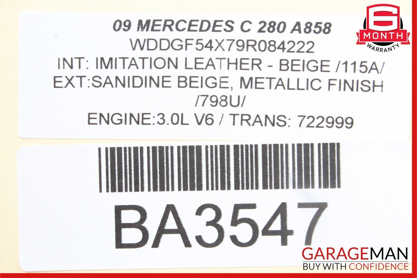 08-11 Mercedes W204 C300 C350 C63 AMG Rear Left Side Door Control Module Unit