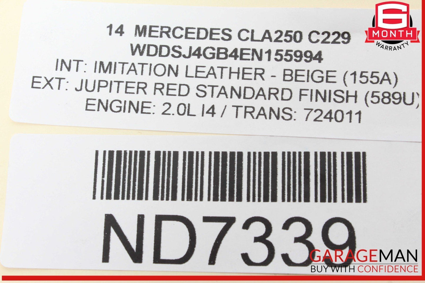 14-19 Mercedes W117 CLA250 Front Left Driver Side Lower Control Arm OEM