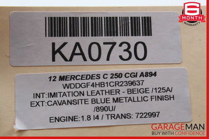 08-14 Mercedes W204 C250 C350 Rear Left Side Door Window Regulator Motor OEM