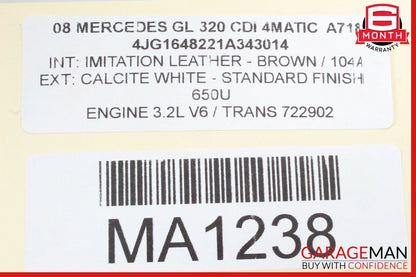 07-09 Mercedes X164 GL450 GL550 GL320 Rear Left Driver Side Tail Light Lamp OEM
