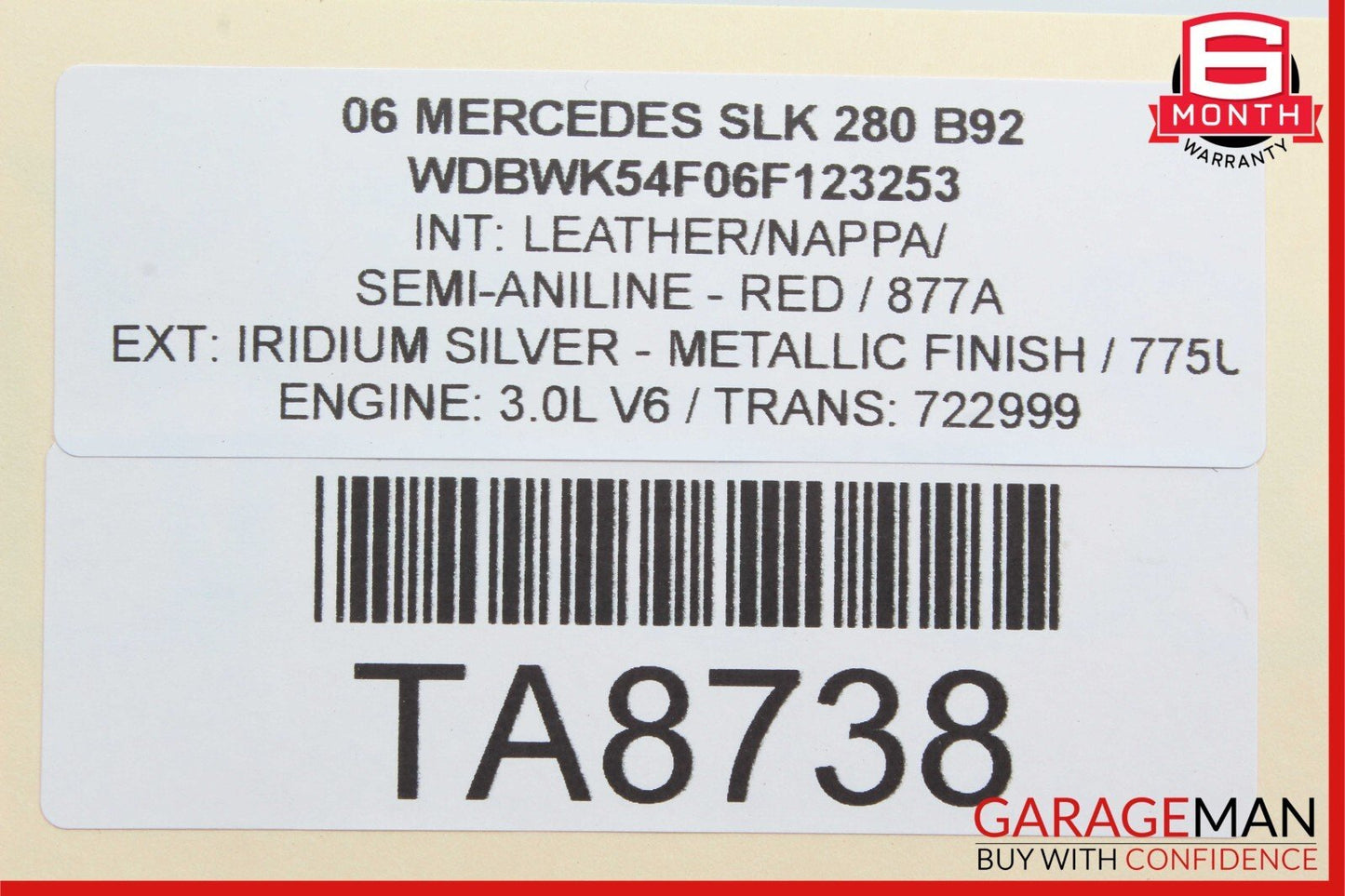 05-11 Mercedes R171 SLK280 Front Left Driver Side Exterior Door Handle Silver