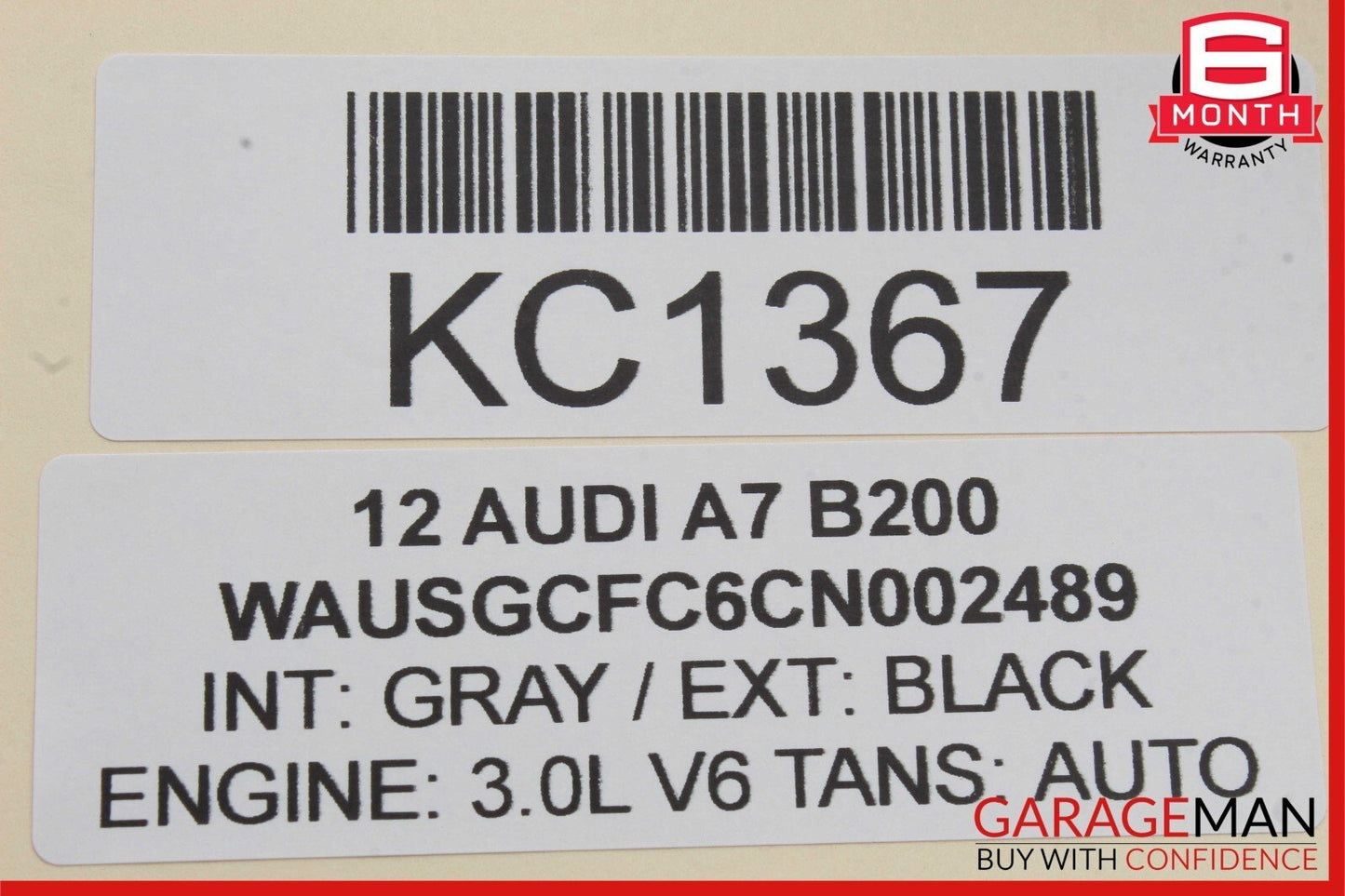12-18 Audi A7 Rear Right Passenger Side D Pillar Upper Trim Cover Panel Black
