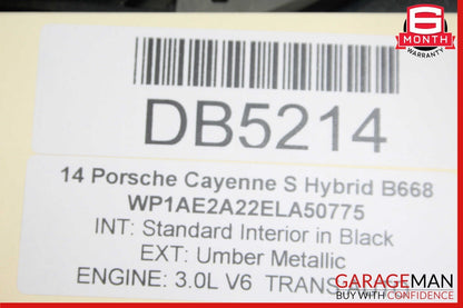 11-18 Porsche Cayenne 958 Rear Left Driver Side Interior Door Panel Assy Black
