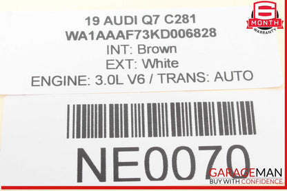 17-24 Audi Q7 Rear Right Passenger Side Window Regulator Motor 8W0959801 OEM