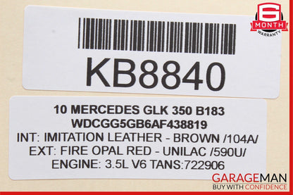 08-15 Mercedes X204 GLK350 C300 C350 Rear Right Side Door Handle Frame OEM