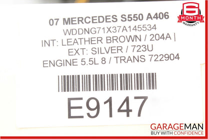 07-13 Mercedes W221 S450 S550 Front Right Exterior Door Handle Keyless Go Silver