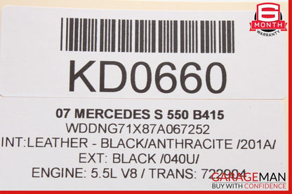 07-13 Mercedes W221 S550 S63 AMG Rear Left Side Exterior Door Handle Black