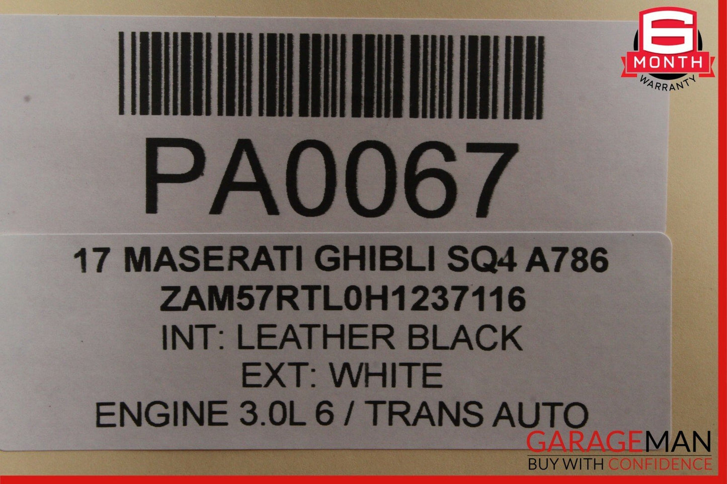 14-17 Maserati Ghibli Rear Bumper Reinforcement Impact Crash Bar Rebar OEM