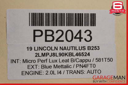 19-21 Lincoln Nautilus Fuel Gas Filler Neck Pipe Tube Line K2G3-9034-CB OEM