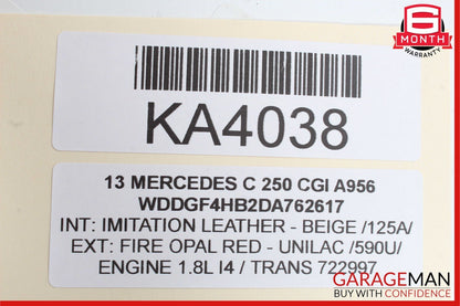 12-14 Mercedes W204 C250 Front Right Side Exterior Door Handle Keyless Go OEM