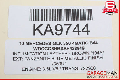 08-14 Mercedes X204 GLK350 Rear Left Side Exterior Door Handle Blue OEM