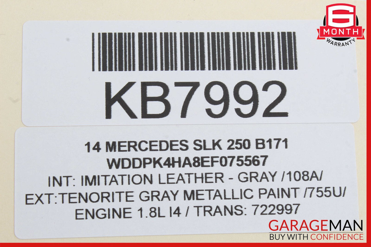 12-20 Mercedes R172 SLK250 SLC300 Convertible Right Trunk Lift Assist Cylinder