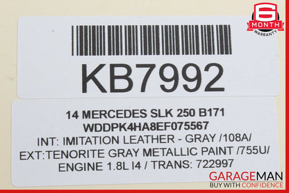 12-20 Mercedes R172 SLK250 SLC300 Convertible Right Trunk Lift Assist Cylinder