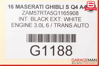 14-17 Maserati Ghibli Top Overhead Dome Light Lamp Switch Control Module Unit