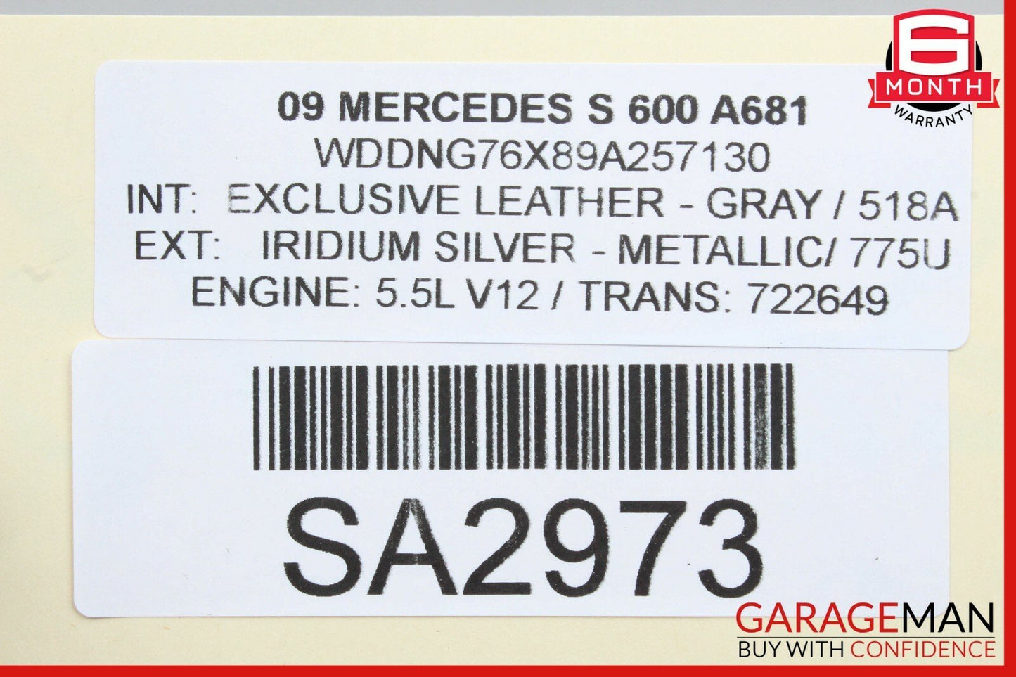 07-13 Mercedes W221 S550 S400 S63 AMG Trunk Lid Lock Latch Trim Cover Black