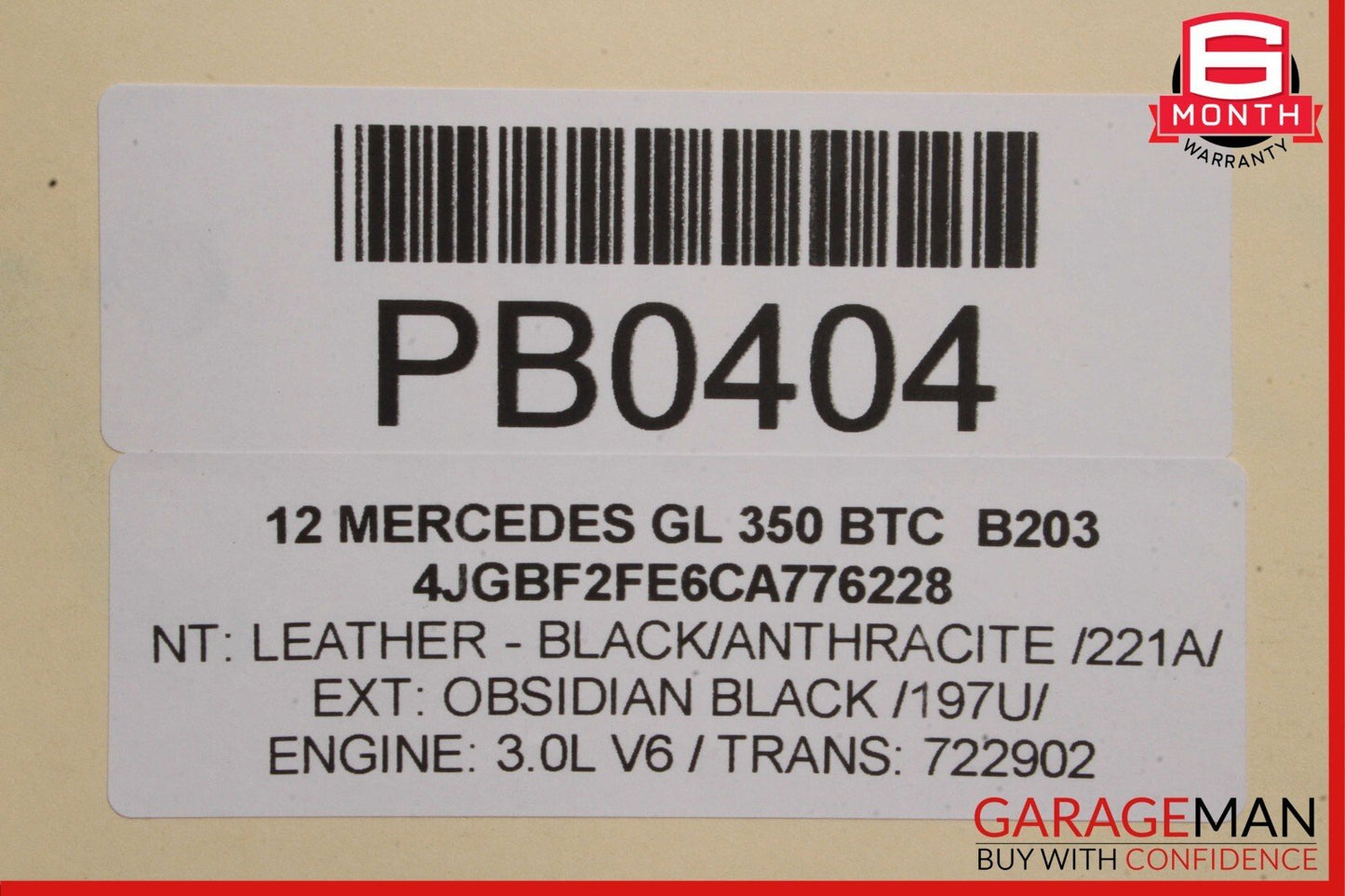 07-12 Mercedes X164 GL450 Front Hood Bonnet Panel Grille Assembly Obsidian Black