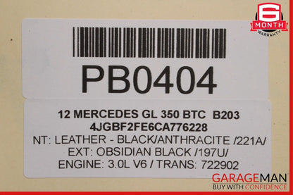 07-12 Mercedes X164 GL450 Front Hood Bonnet Panel Grille Assembly Obsidian Black