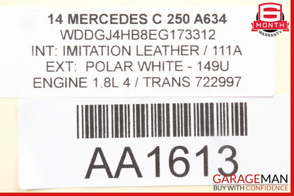 12-14 Mercedes W204 C250 Front Right Keyless Go Door Lock Actuator w/ Handle Set