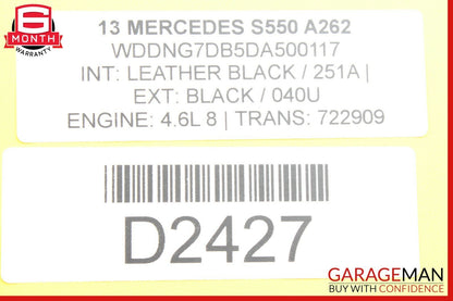 10-13 Mercedes W221 S550 Front Right Top Upper Seat Cushion Black OEM