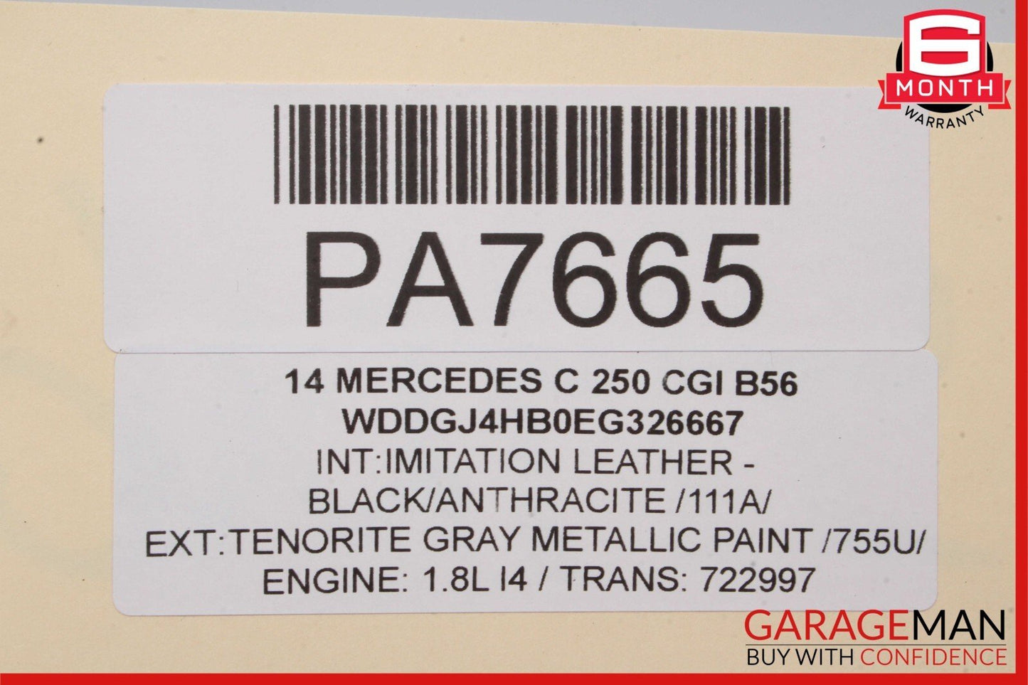 12-14 Mercedes W204 C250 C350 Coupe Sport Left Side Skirt Rocker Moulding Gray