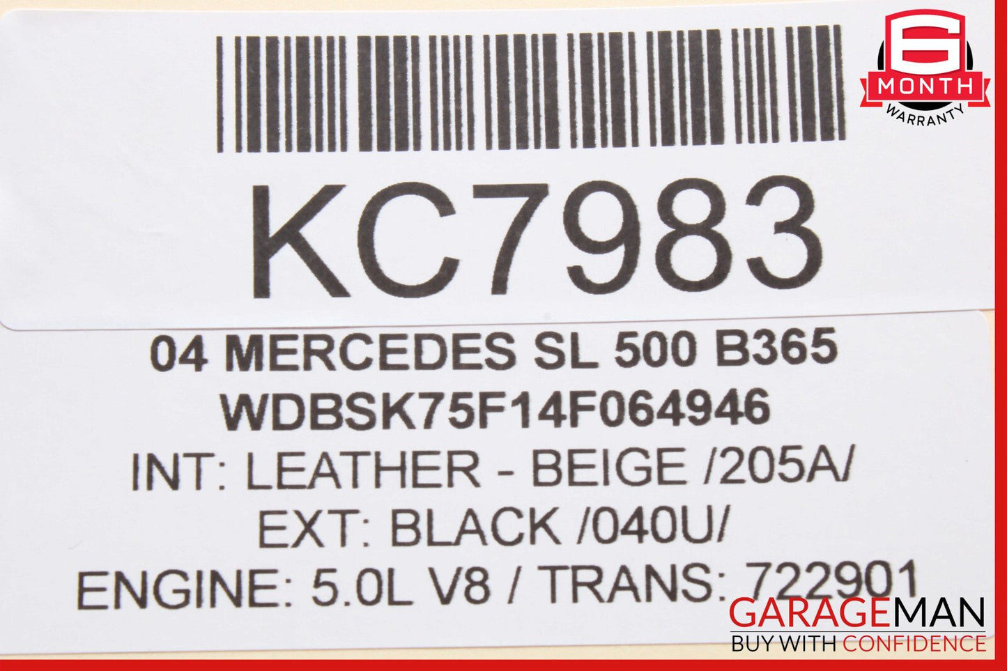 03-06 Mercedes R230 SL500 SL55 AMG Under Seat Control Module Right Side OEM