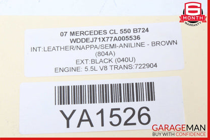 07-10 Mercedes W216 CL550 CL600 Speedometer Odometer Instrument Cluster Gauge