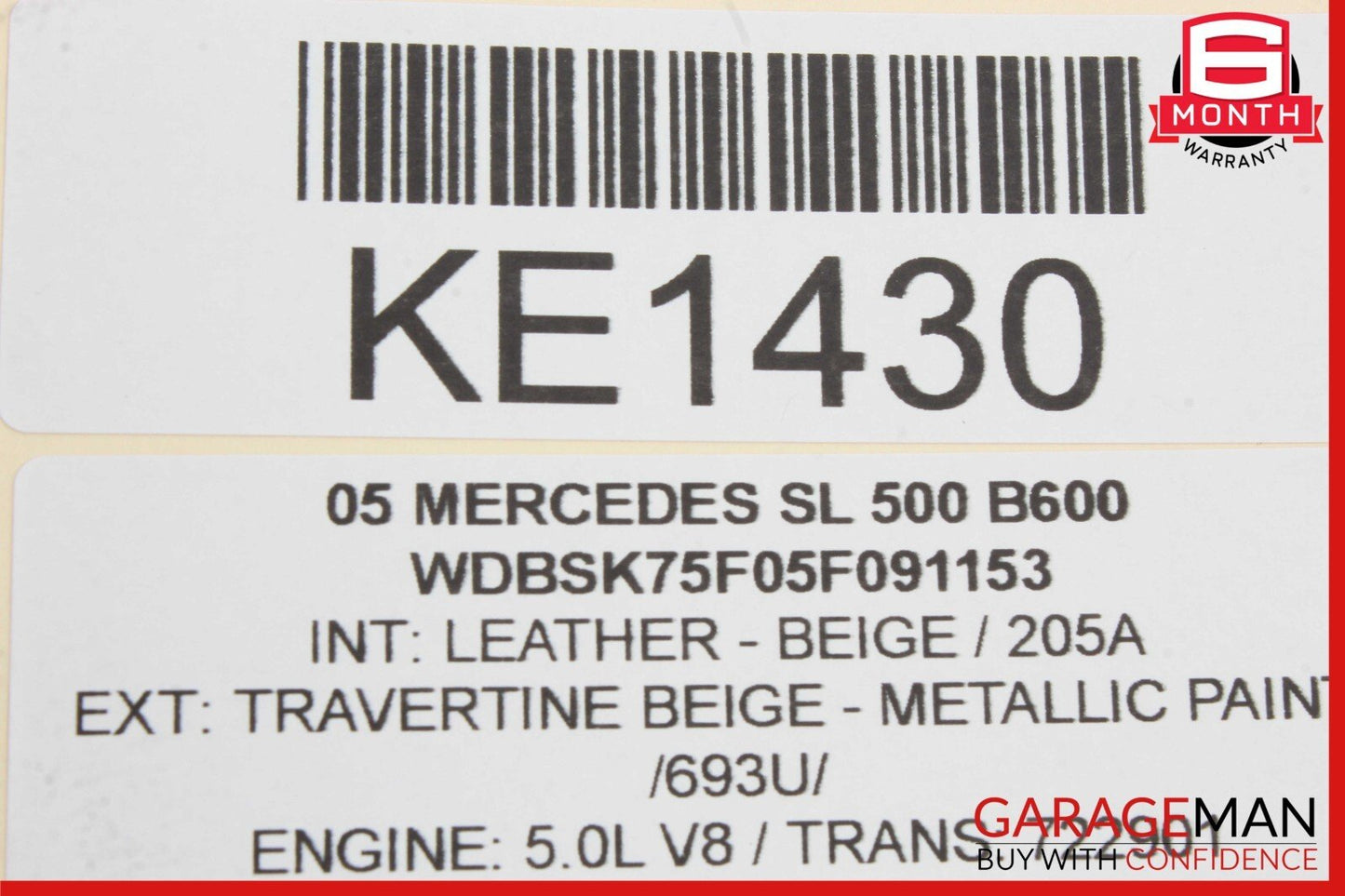 03-12 Mercedes R230 SL500 Convertible Top Left Side Load Assist Cylinder OEM