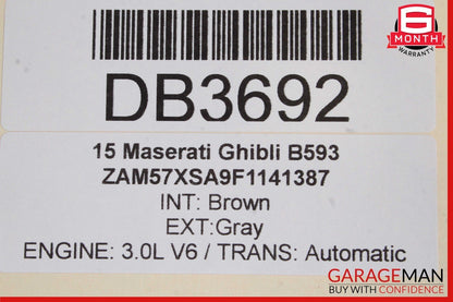14-17 Maserati Ghibli M157 Rear Bench Lower Bottom Seat Cushion Cover Gray OEM