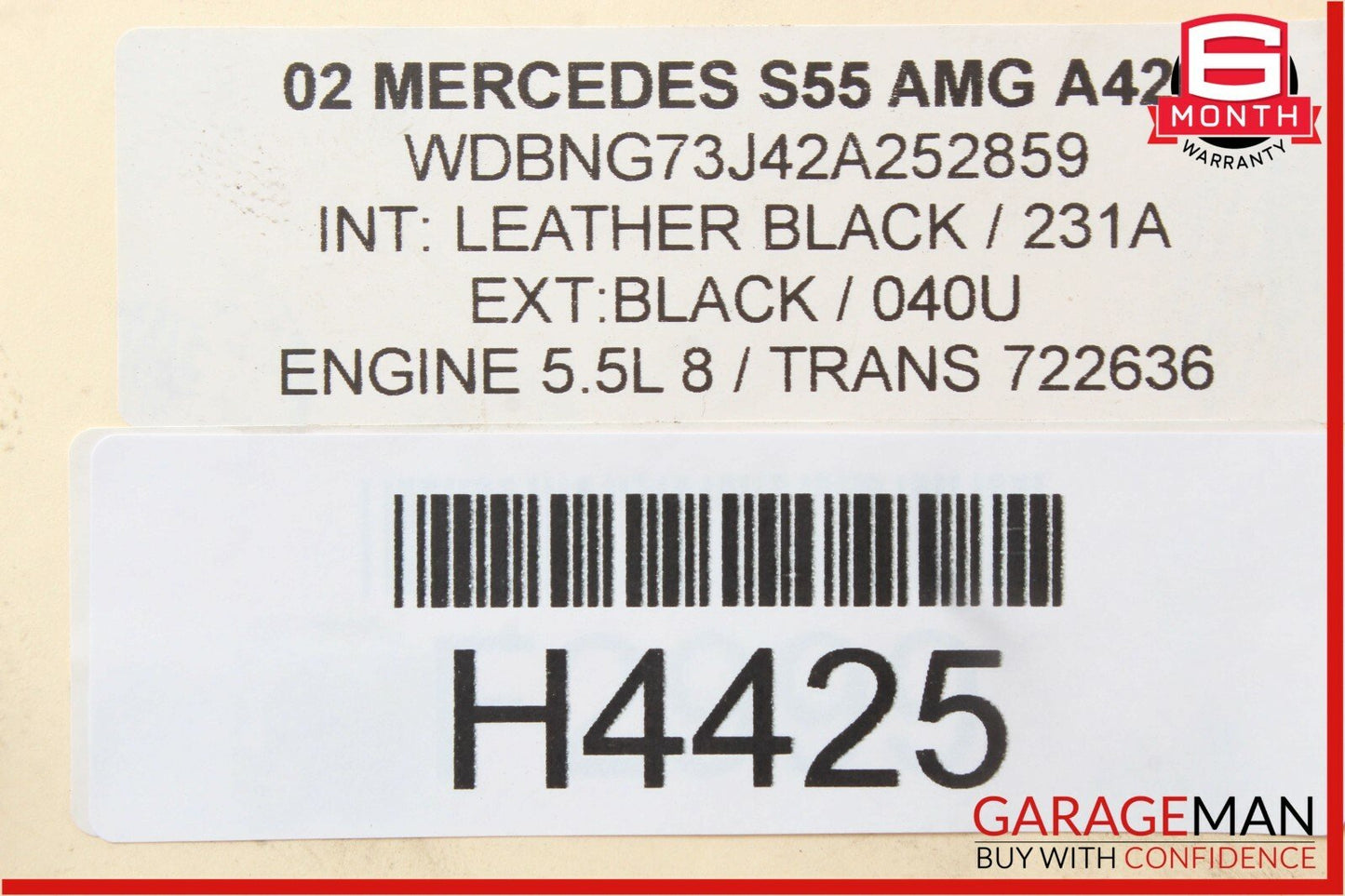 00-06 Mercedes W220 S430 S55 AMG Rear Left Side Exterior Door Handle Black