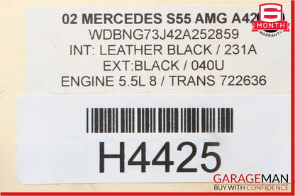 00-06 Mercedes W220 S430 S55 AMG Rear Left Side Exterior Door Handle Black