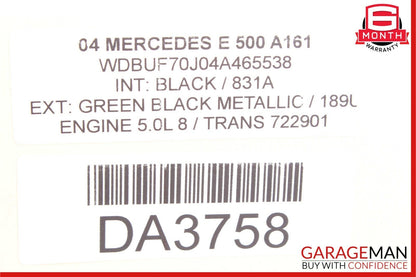 03-06 Mercedes W211 E500 S500 Engine Motor Air Cleaner Filter Box Cover Panel