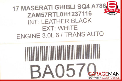 14-17 Maserati Ghibli USB AUX Port Glove Box Trunk Cover Seal Trim Cover Black