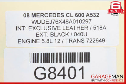 07-14 Mercedes W216 CL63 AMG S550 Rear Left Camber Strut Upper Control Arm OEM