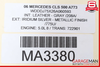 06-11 Mercedes W219 CLS500 CLS63 Door Ash Tray Compartment Rear Right Black OEM